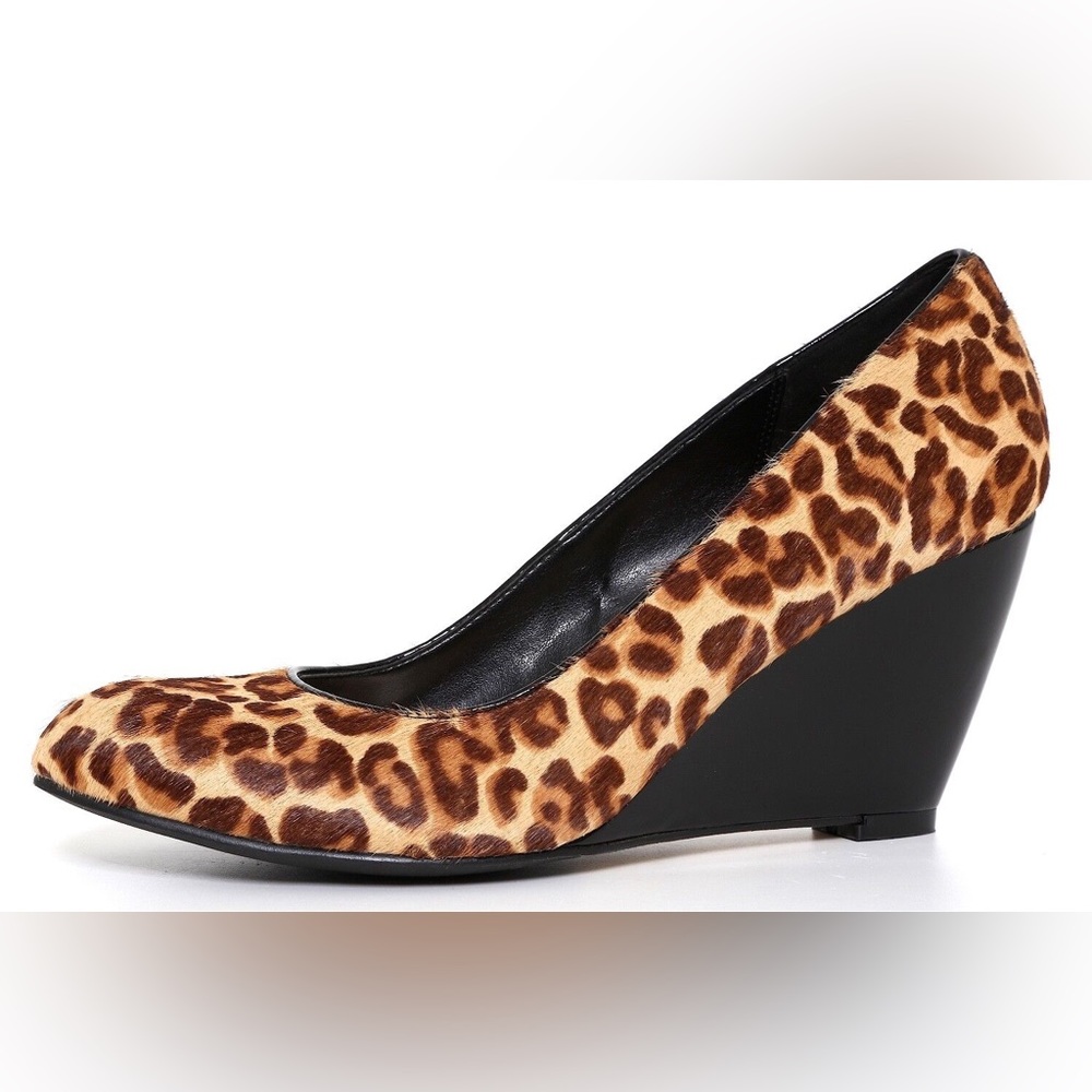 Cole Haan Lainey Fur Brown / Leopard Wedges BNWT - size 9